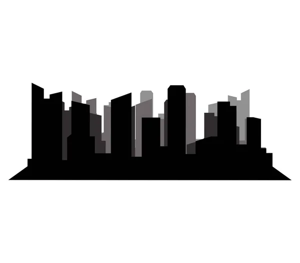 Horizon de la ville illustré sur un fond blanc — Image vectorielle