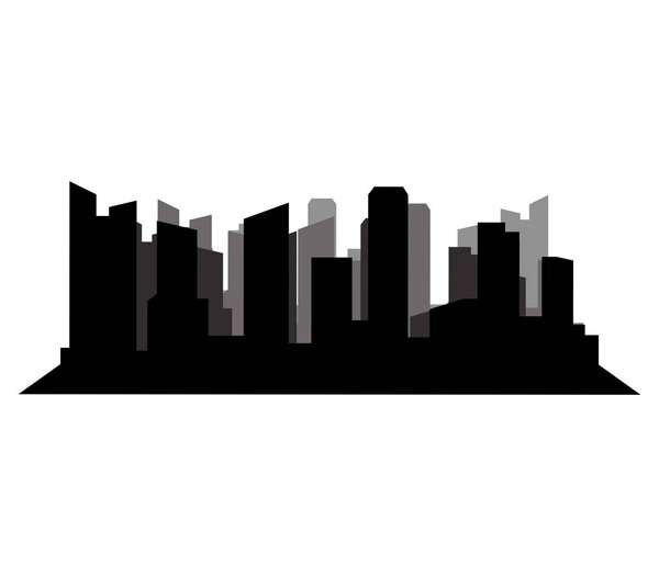 city skyline illustrated on a white background