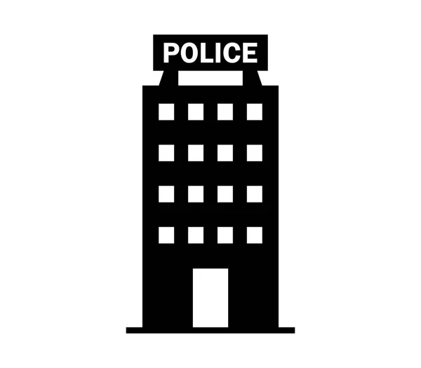 Αστυνομικό τμήμα εικονίδιο απεικονίζεται σε λευκό φόντο — Διανυσματικό Αρχείο