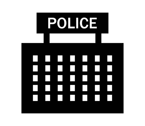 Police station icon illustrated on a white background — Stock Vector