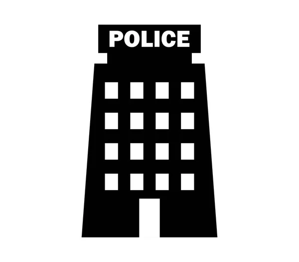 Police station icon illustrated on a white background — Stock Vector