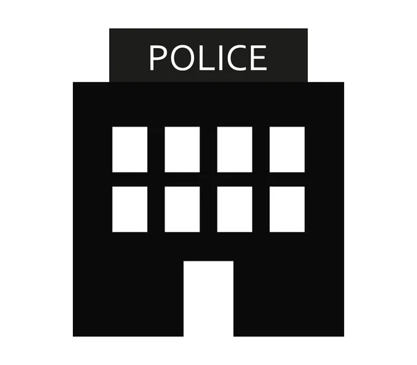 Police station icon illustrated on a white background — Stock Vector