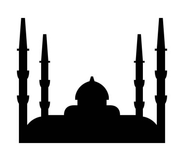 Beyaz bir arka plan üzerinde gösterilen cami simgesi