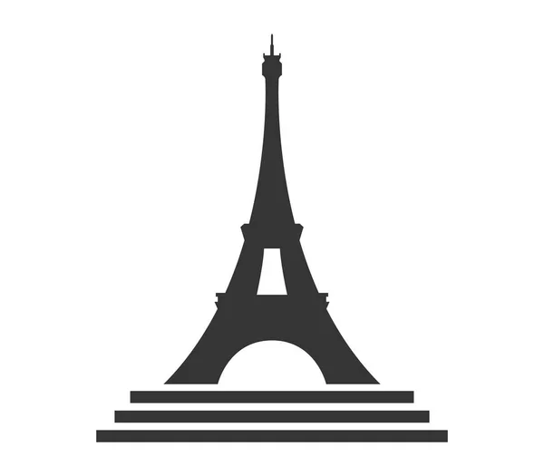 Icono Torre Eiffel ilustrado sobre un fondo blanco — Archivo Imágenes Vectoriales