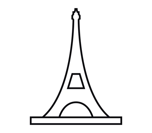 Icono Torre Eiffel ilustrado sobre un fondo blanco — Archivo Imágenes Vectoriales