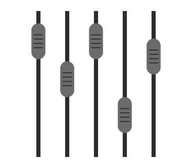 Beyaz bir arka plan üzerinde resimli Mikser müzik simgesi