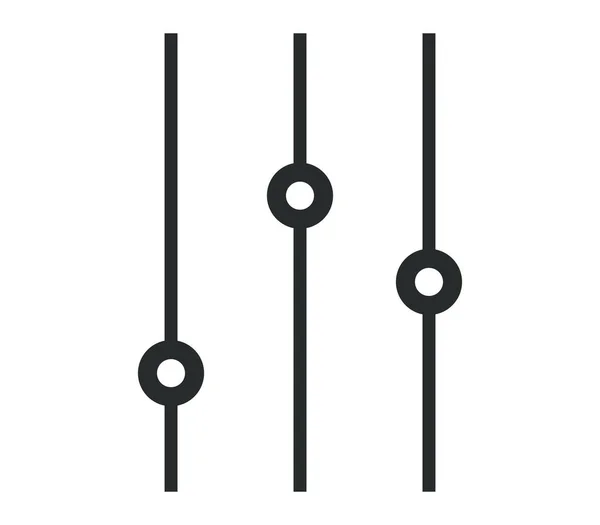 Icono de música mixer ilustrado sobre un fondo blanco — Vector de stock