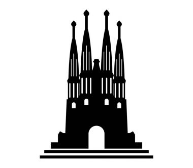 Sagrada familia simgesi beyaz bir arka plan üzerinde resimli