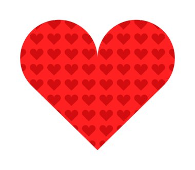 Beyaz bir arka plan üzerinde resimli kalp simgesi