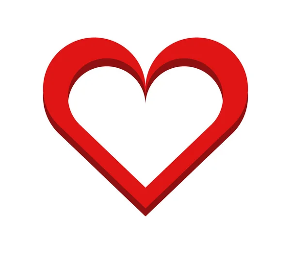 Ícone do coração ilustrado em um fundo branco — Vetor de Stock