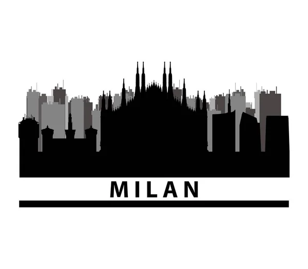 Skyline de Milán ilustrado sobre un fondo blanco — Vector de stock