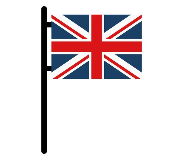 Icône drapeau de britain illustré sur un fond blanc — Image vectorielle