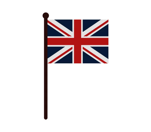 Icône drapeau de britain illustré sur un fond blanc — Image vectorielle