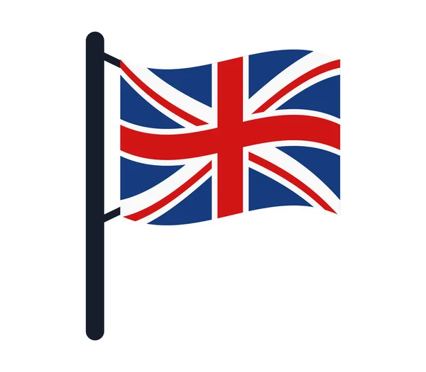 Icône drapeau de britain illustré sur un fond blanc — Image vectorielle