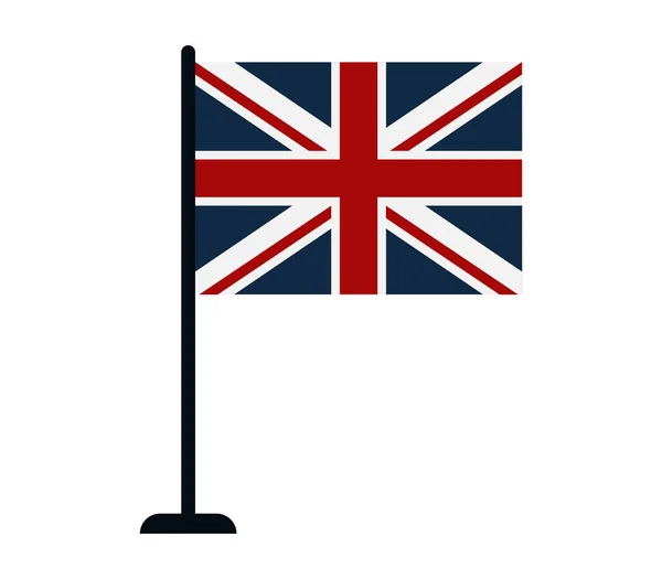 图标的说明在白色背景上的英国国旗 — 图库矢量图片