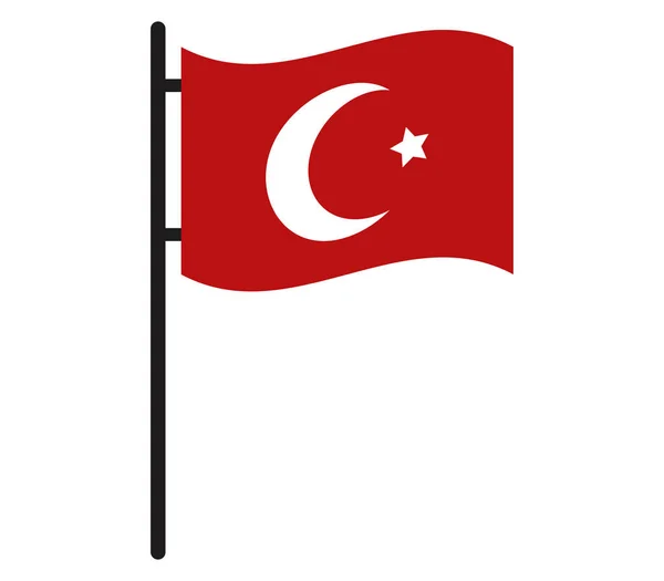 Turecká vlajka ikonu — Stockový vektor