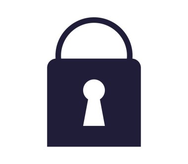 Beyaz bir arka plan üzerinde resimli asma kilit simgesi