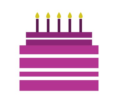 Beyaz bir arka plan üzerinde resimli pasta simgesi