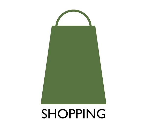 흰색 배경에 그림 온라인 쇼핑 가방 아이콘 — 스톡 벡터