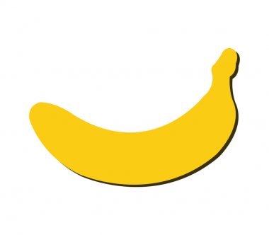 simge muz beyaz zemin üzerine resimli