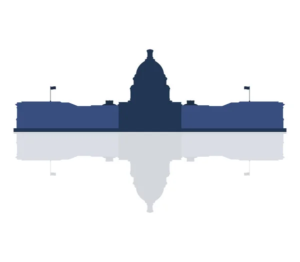 Maison Blanche illustrée sur un fond blanc — Image vectorielle