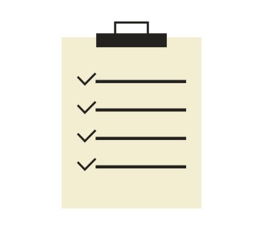 Beyaz bir arka plan üzerinde gösterilen simge denetim listesi