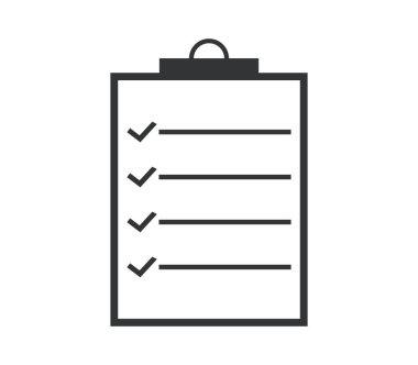 Beyaz bir arka plan üzerinde gösterilen simge denetim listesi