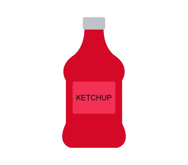 Icono de ketchup ilustrado sobre un fondo blanco — Vector de stock