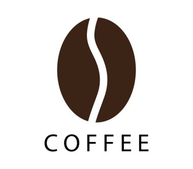 Kahve çekirdeği simgesi beyaz bir arka plan üzerinde resimli