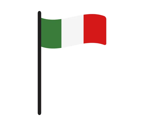 Італійський прапор іконку проілюстровано на білому фоні — стоковий вектор