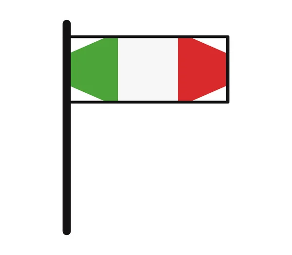 Symbol der italienischen Flagge auf weißem Hintergrund — Stockvektor