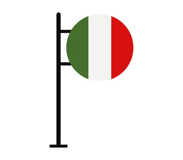 Ícone da bandeira italiana ilustrado sobre um fundo branco — Vetor de Stock