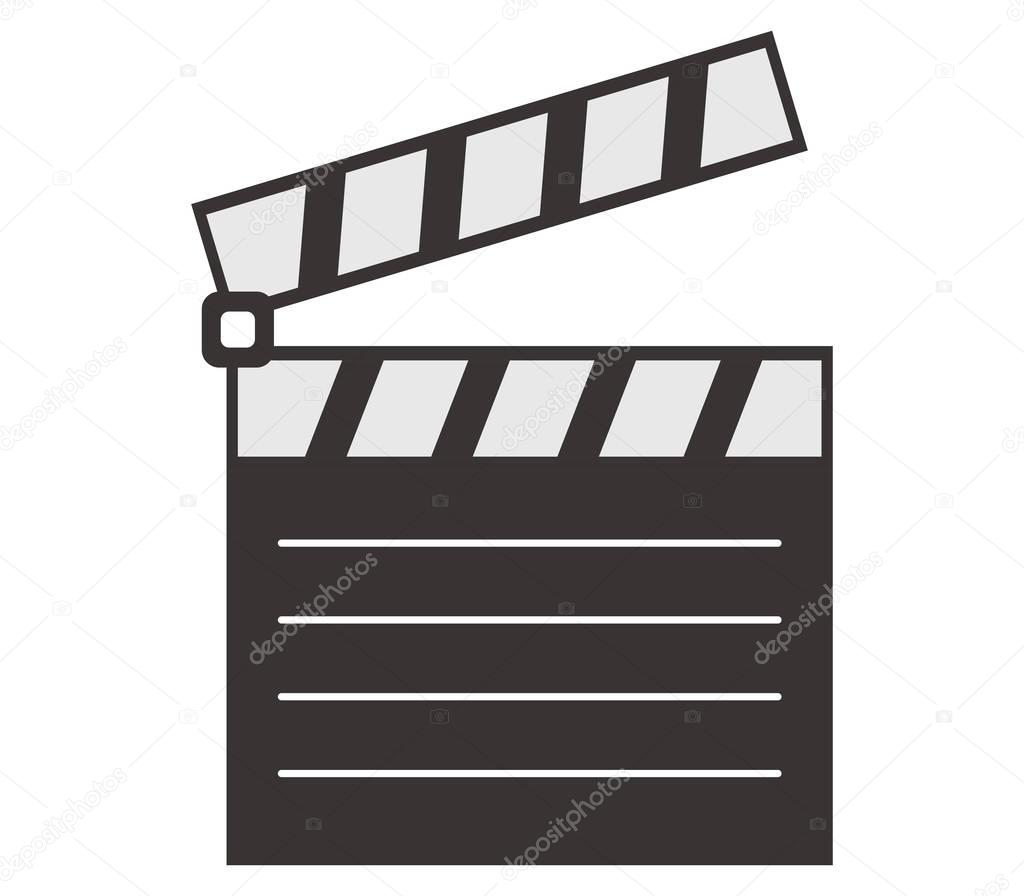 clapperboard icon illustrated on a white background