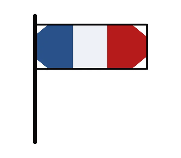 Иконка флага Франции на белом фоне — стоковый вектор