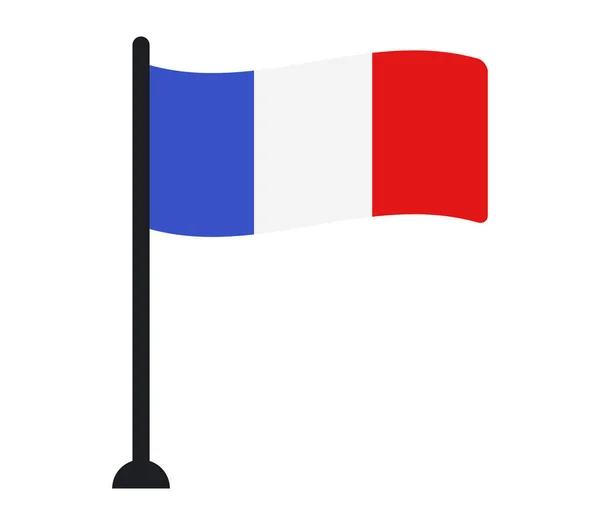 Ícone da bandeira da frança ilustrado em um fundo branco — Vetor de Stock