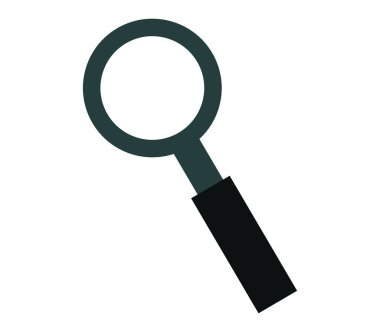 Beyaz arka plan üzerinde resimli büyüteç simgesini