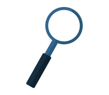 Beyaz arka plan üzerinde resimli büyüteç simgesini