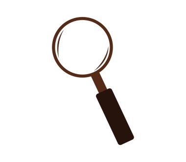 Beyaz arka plan üzerinde resimli büyüteç simgesini