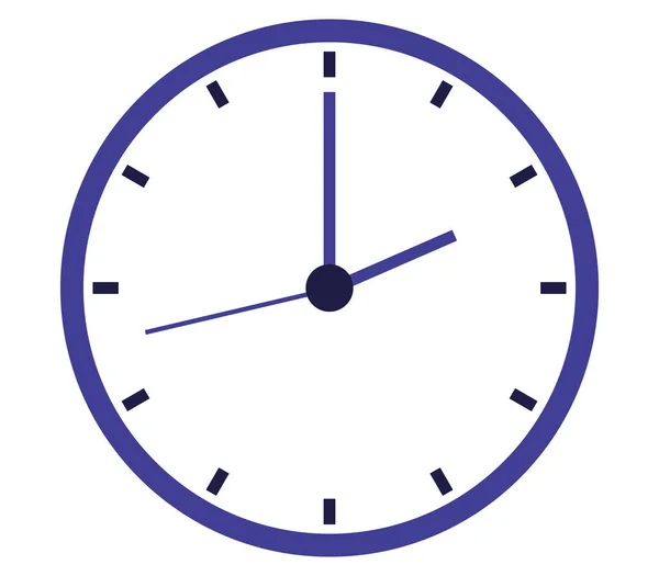 Icono del reloj ilustrado sobre un fondo blanco — Vector de stock