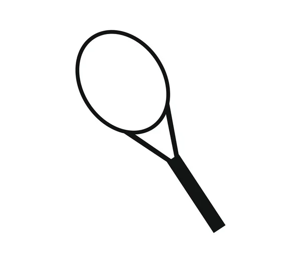 Ikonen illustrerade tennisracket på vit bakgrund — Stock vektor