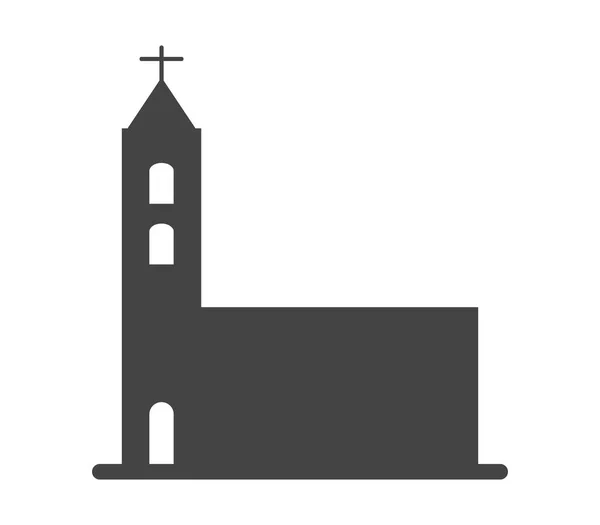 Ícone da igreja ilustrado em um fundo branco —  Vetores de Stock