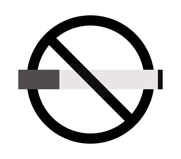 흰색 바탕에 일러스트 아이콘 흡연 금지 — 스톡 벡터