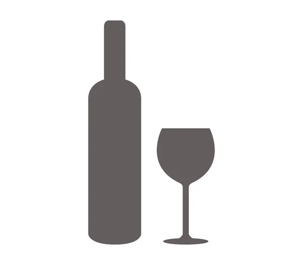 ガラスのアイコン ワイン瓶 — ストックベクタ