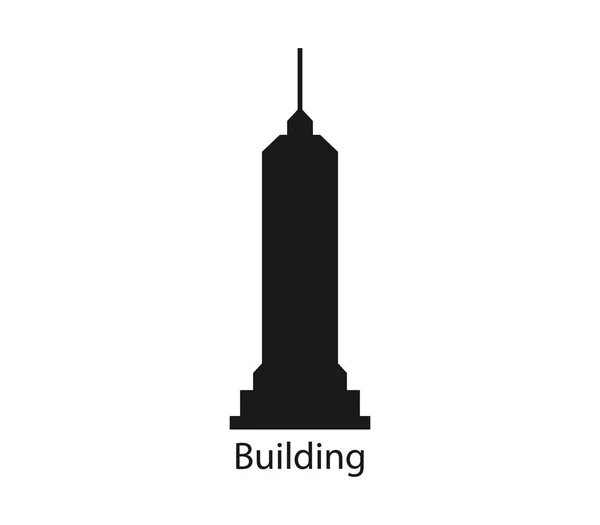 Ουρανοξύστης εικονίδιο απεικονίζεται σε λευκό φόντο — Διανυσματικό Αρχείο