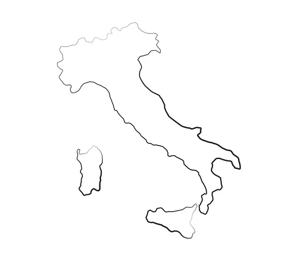 Mapa da Itália ilustrado sobre um fundo branco — Vetor de Stock