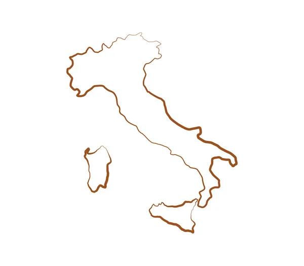 Mapa da Itália ilustrado sobre um fundo branco —  Vetores de Stock