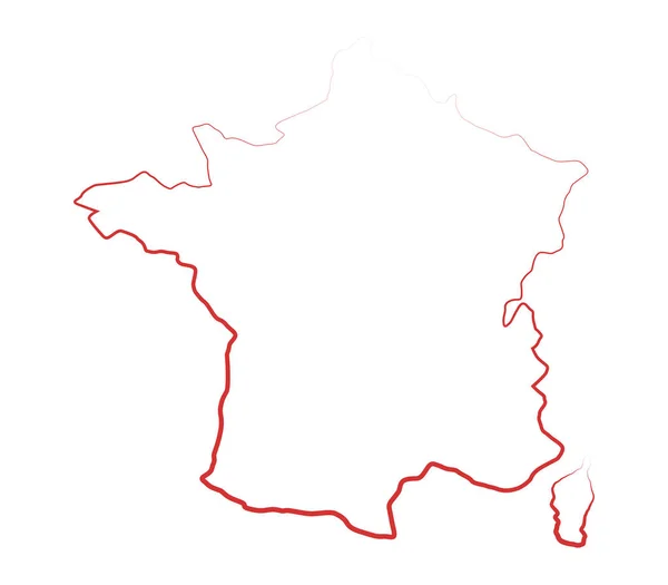 Mapa ilustrado de Francia sobre fondo blanco — Vector de stock