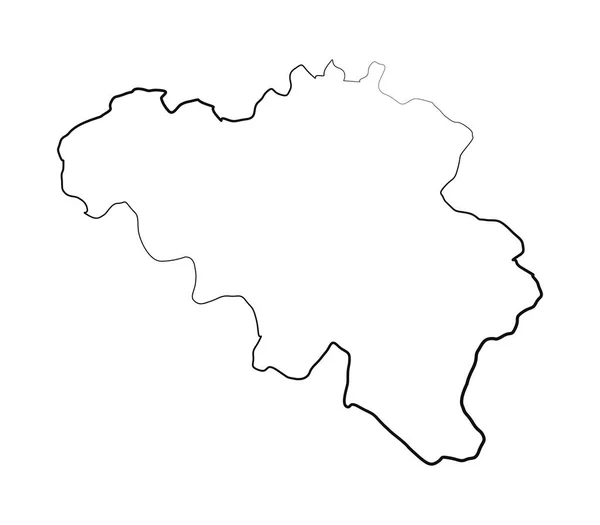 Belgium mapa ilustrado sobre un fondo blanco — Archivo Imágenes Vectoriales