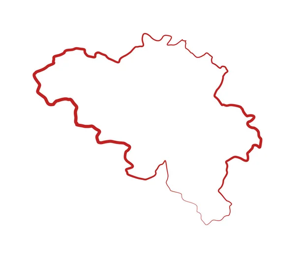 Mappa del belgio illustrata su sfondo bianco — Vettoriale Stock