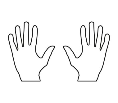 Beyaz bir arka plan üzerinde resimli eller